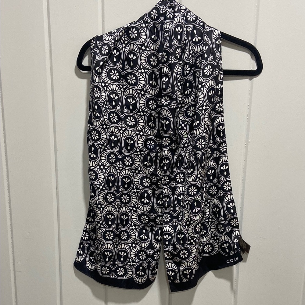 Coach Monochrome Floral Scarf